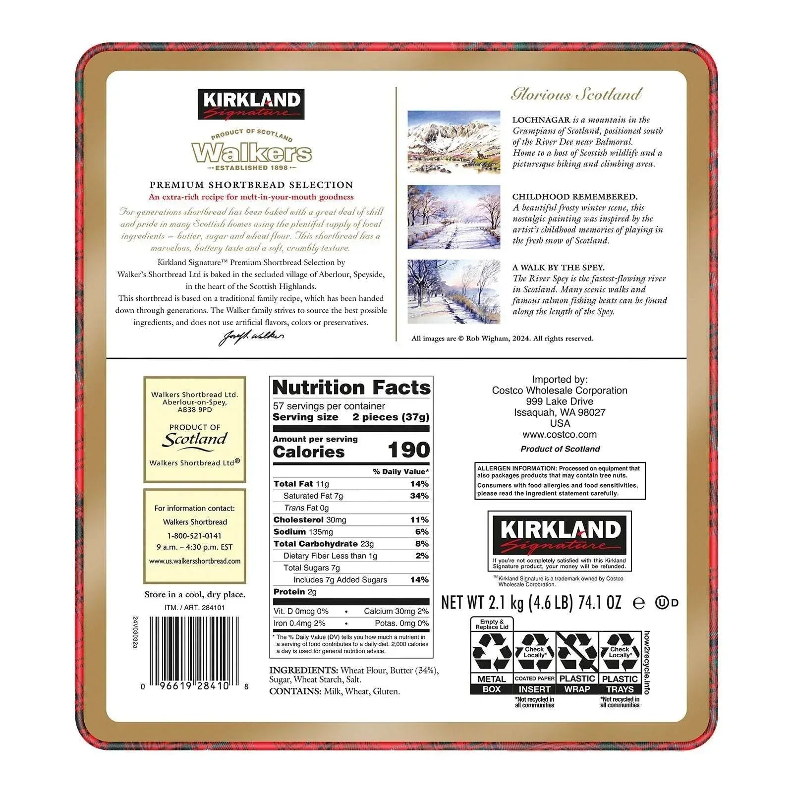 Kirkland Signature Walkers Premium Shortbread Selection, 4.6 lbs