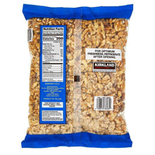 Walnut halves bag back panel with nutrition facts and ingredients