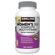 Kirkland Signature Women's 50+ multivitamin bottle with purple label, 300 tablets