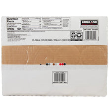 Kirkland Signature evaporated milk carton back with Nutrition Facts panel