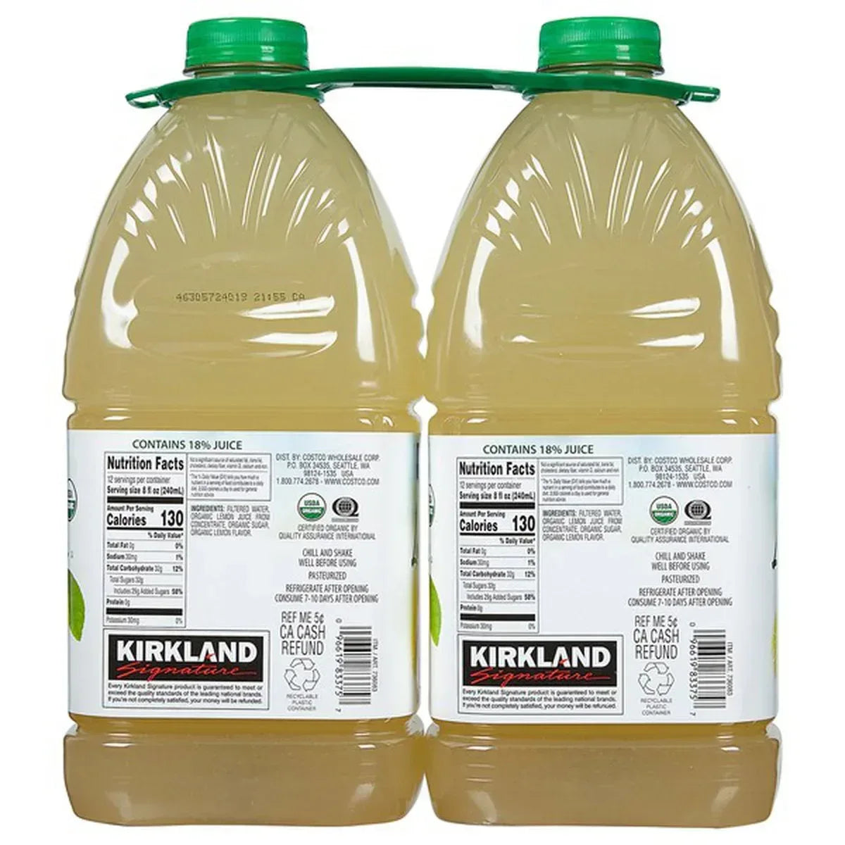 Kirkland Signature, Organic Lemonade, 96 fl oz, 2-Count