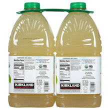 Two Kirkland Organic Lemonade bottles showing back labels.