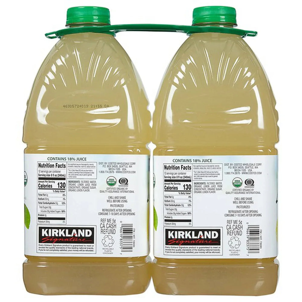 Kirkland Signature, Organic Lemonade, 96 fl oz, 2-Count - USA MEGA SHOP