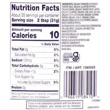 Organic salsa Nutrition Facts label and barcode on salsa jar back