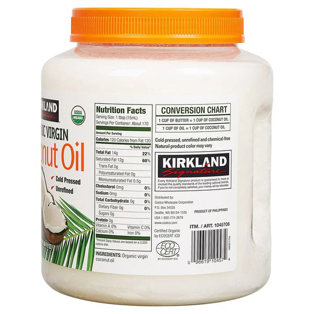 Kirkland Signature, Organic Virgin Coconut Oil, 84 fl oz - USA MEGA SHOP