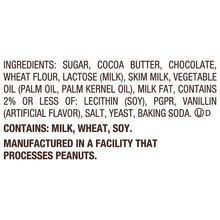 Easter candy bag ingredients text on back, includes milk, wheat, soy