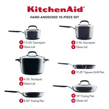 Hard-anodized 10-piece nonstick cookware set retail box