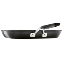 Rectangular nonstick pan with black rim and silver handle bracket