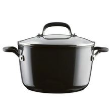 Onyx black saucepan with glass lid and side handles
