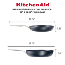 Hard-anodized induction fry pans, black nonstick pans with silver handles