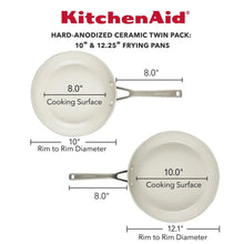 Ceramic nonstick fry pan set showing cooking surfaces in light finish with metal handles