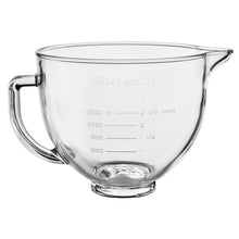 KitchenAid glass mixing bowl with handle and pour spout, clear with measurement marks