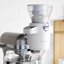 KitchenAid sifter and scale attachment showing side dial and clear container