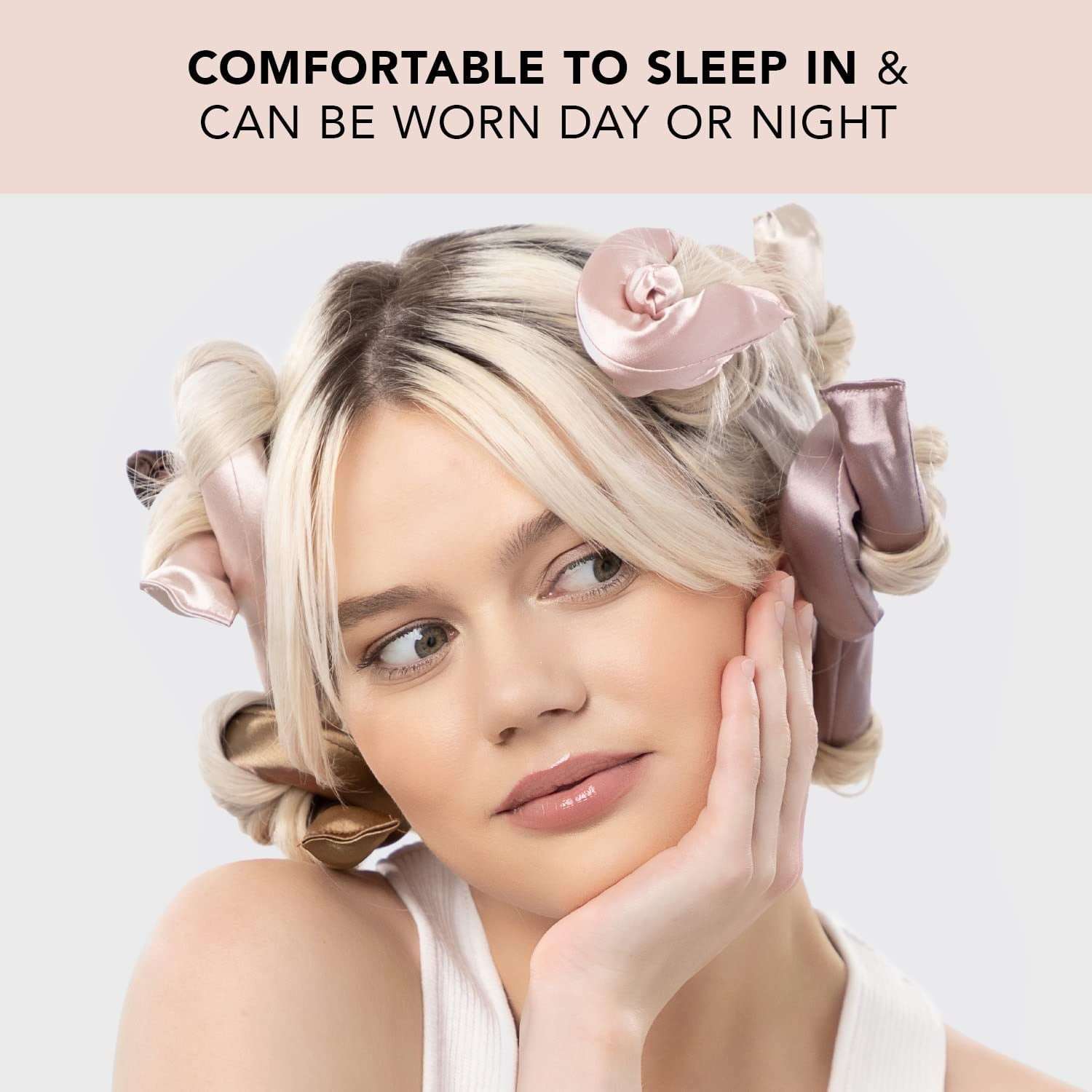 Kitsch Flexi Rods Heatless Hair Curler, Satin Covered Curling Rod, Rosewood 6pcs