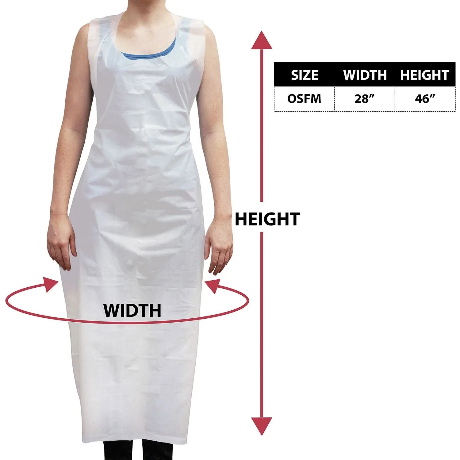 Kleen Chef Disposable Waterproof Poly Aprons, White 100 ct. - USA MEGA SHOP