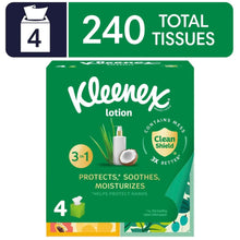 Kleenex lotion facial tissues cube box, 3-ply, with coconut oil