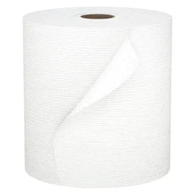 White hard roll paper towel roll, 1-ply sheets with center core hole