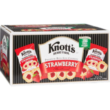 Knott’s Berry Farm Strawberry shortbread cookie box front with 36 bags label