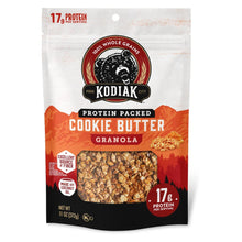 Kodiak protein-packed cookie butter granola bag, 11 oz, front view with logo