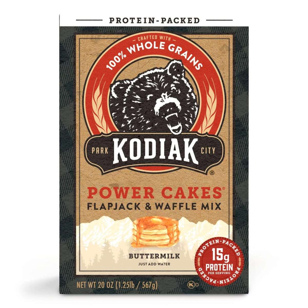 Kodiak Protein-Packed Power Cakes Buttermilk Pancake and Waffle Mix, 20 oz Box