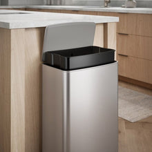 Kohler 45L stainless steel step trash can with open lid and removable inner bin