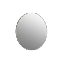 Round wall mirror with thin silver-gray frame