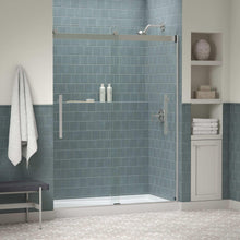 Kohler Tellin hinged glass shower door with metal frame and side handle