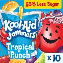 Kool-Aid Jammers Tropical Punch pouch pack with x10 and cartoon character artwork