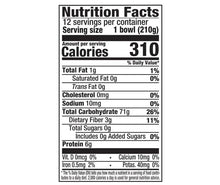 Nutrition Facts label for cooked sticky white rice, 1 bowl serving size