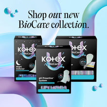 Kotex BioCare collection display with multiple pad boxes