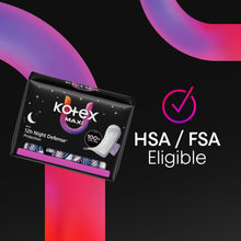 Kotex Maxi overnight pads box with HSA/FSA eligible badge