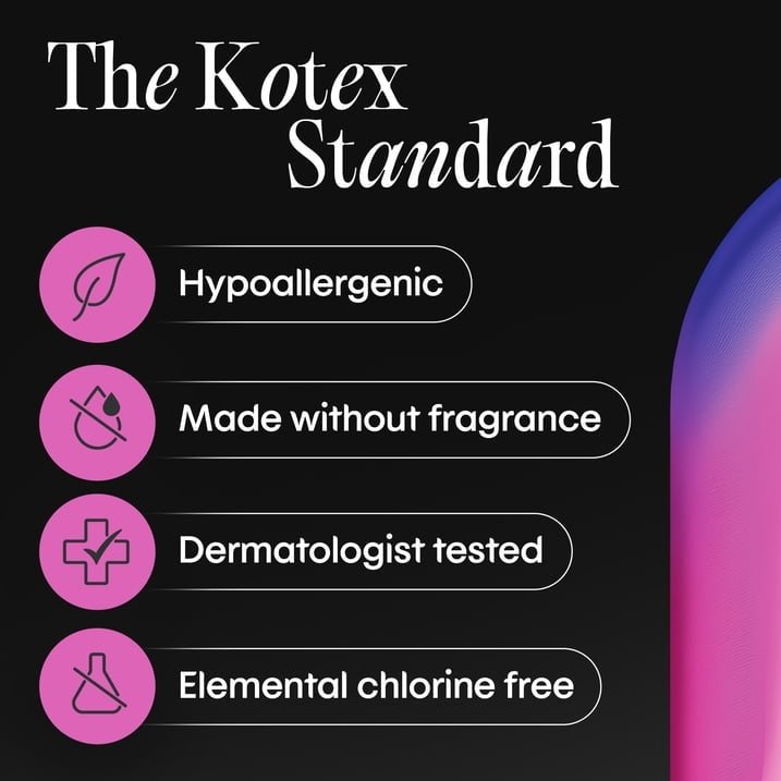 Kotex Overnight Maxi Pads, 39 Count (PACK OF 3 )