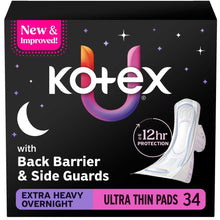 Ultra thin overnight pads with wings, extra heavy absorbency, 34 count, pack of 3