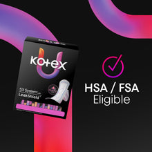 Kotex ultra thin pads box with HSA/FSA eligible badge