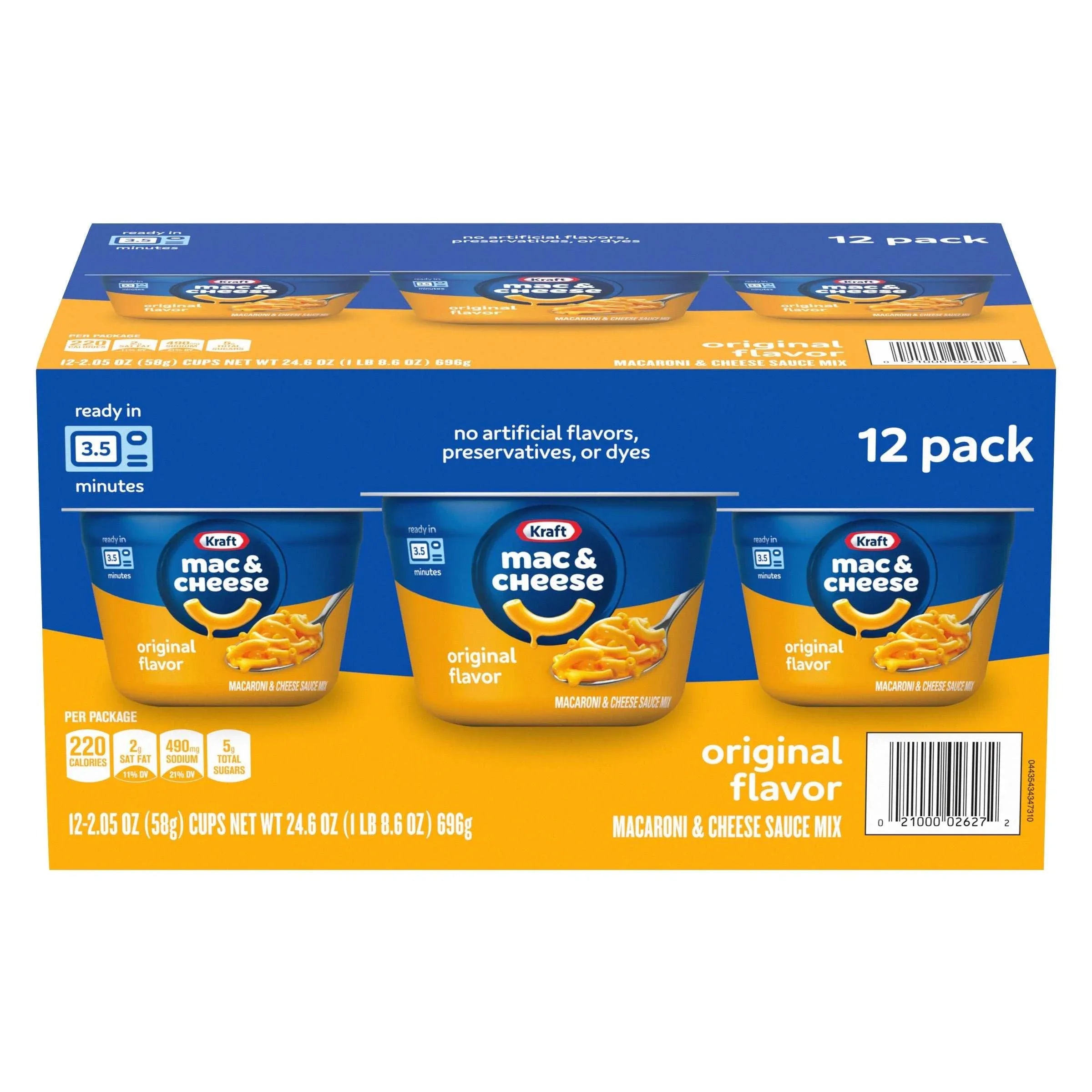Kraft, Macaroni & Cheese Dinner Cup, 2.05 oz, 12-Count - USA MEGA SHOP