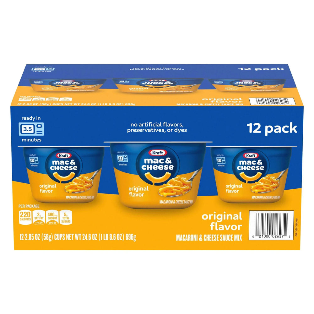 Kraft, Macaroni & Cheese Dinner Cup, 2.05 oz, 12-Count - USA MEGA SHOP