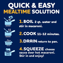 Deluxe Original Cheddar mac and cheese cooking steps graphic