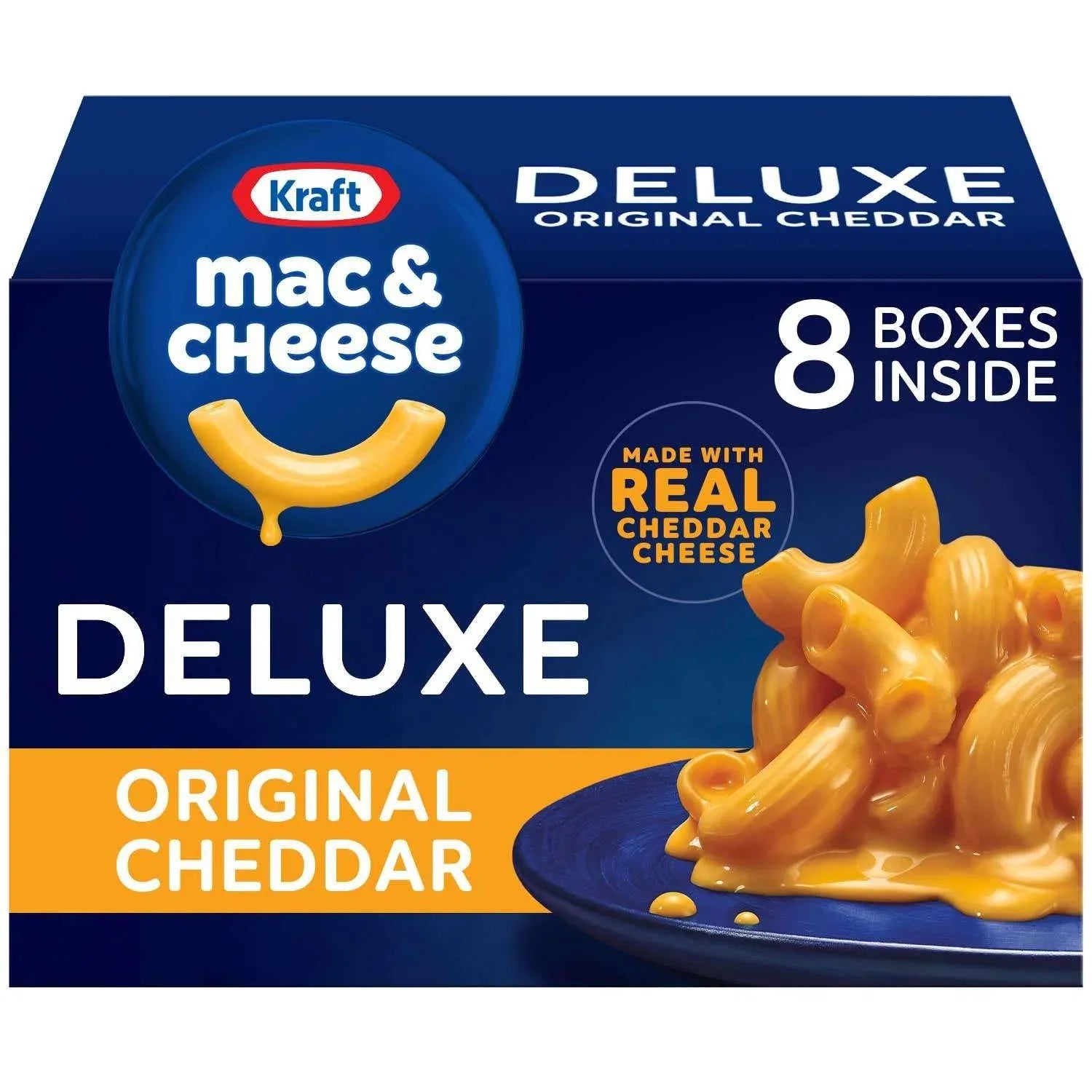 Kraft Deluxe Original Cheddar Macaroni and Cheese Dinner, 14 oz., 8 pk. - USA MEGA SHOP