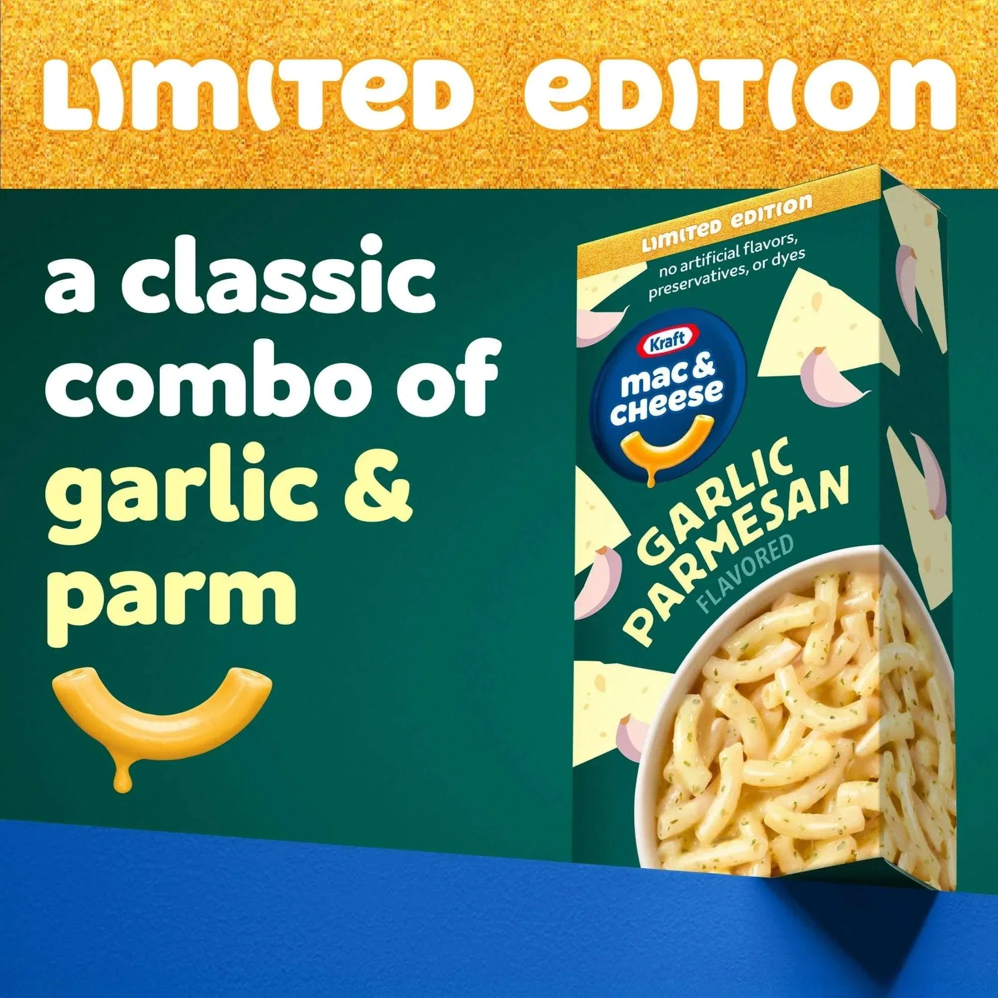 Kraft Garlic Parmesan Flavored Mac & Cheese Macaroni and Cheese Sauce Mix, Dinner Sides, 7.25 oz Box - USA MEGA SHOP
