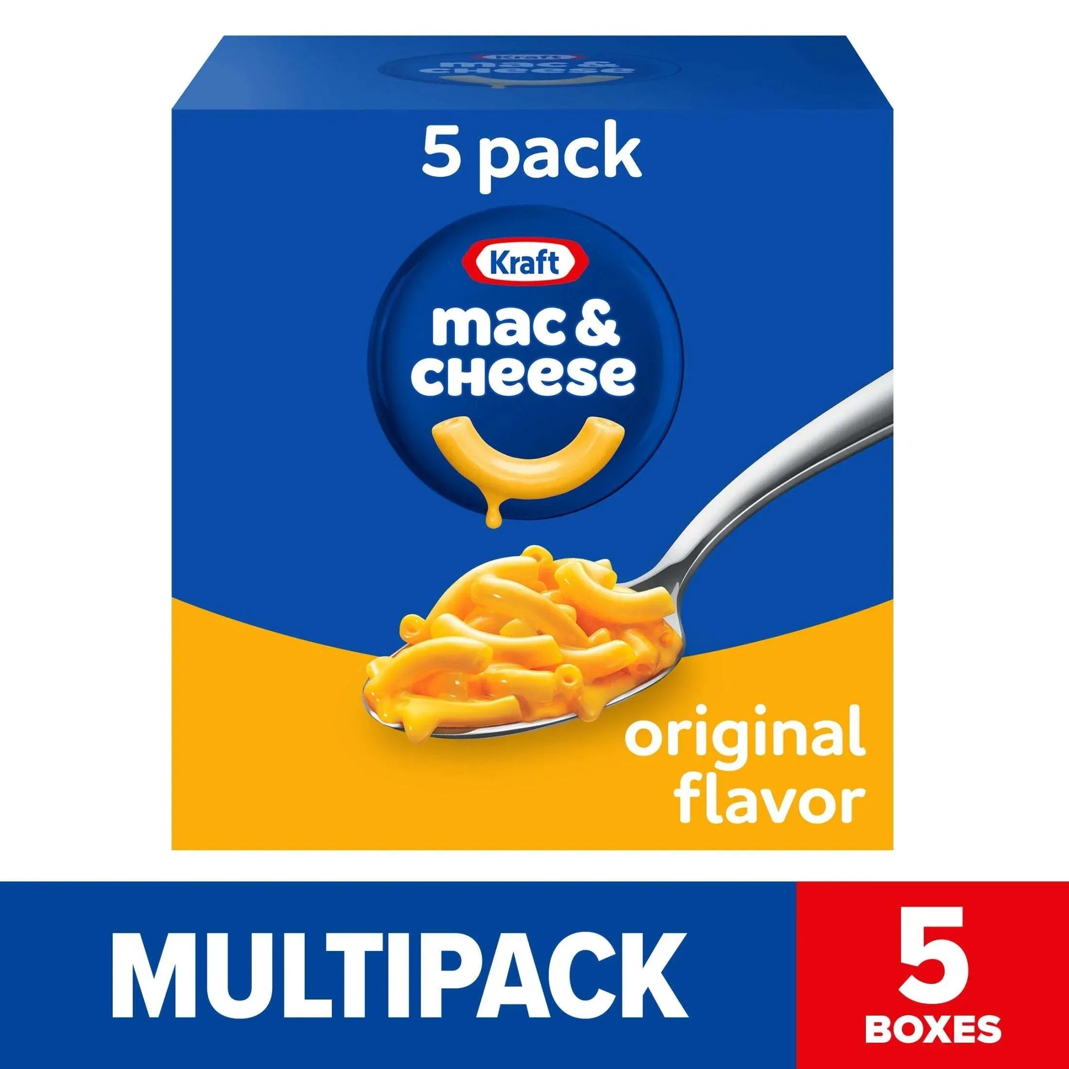 Kraft Original Mac N Cheese Dinner, 5 ct Pack, 7.25 oz Boxes, Shelf-Stable - USA MEGA SHOP