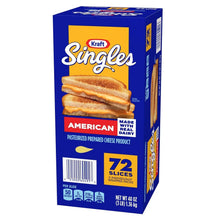 Kraft Singles American cheese slices carton, 72 slices, net 3 lb