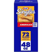 Kraft Singles American cheese slices box, 72 individually wrapped pack