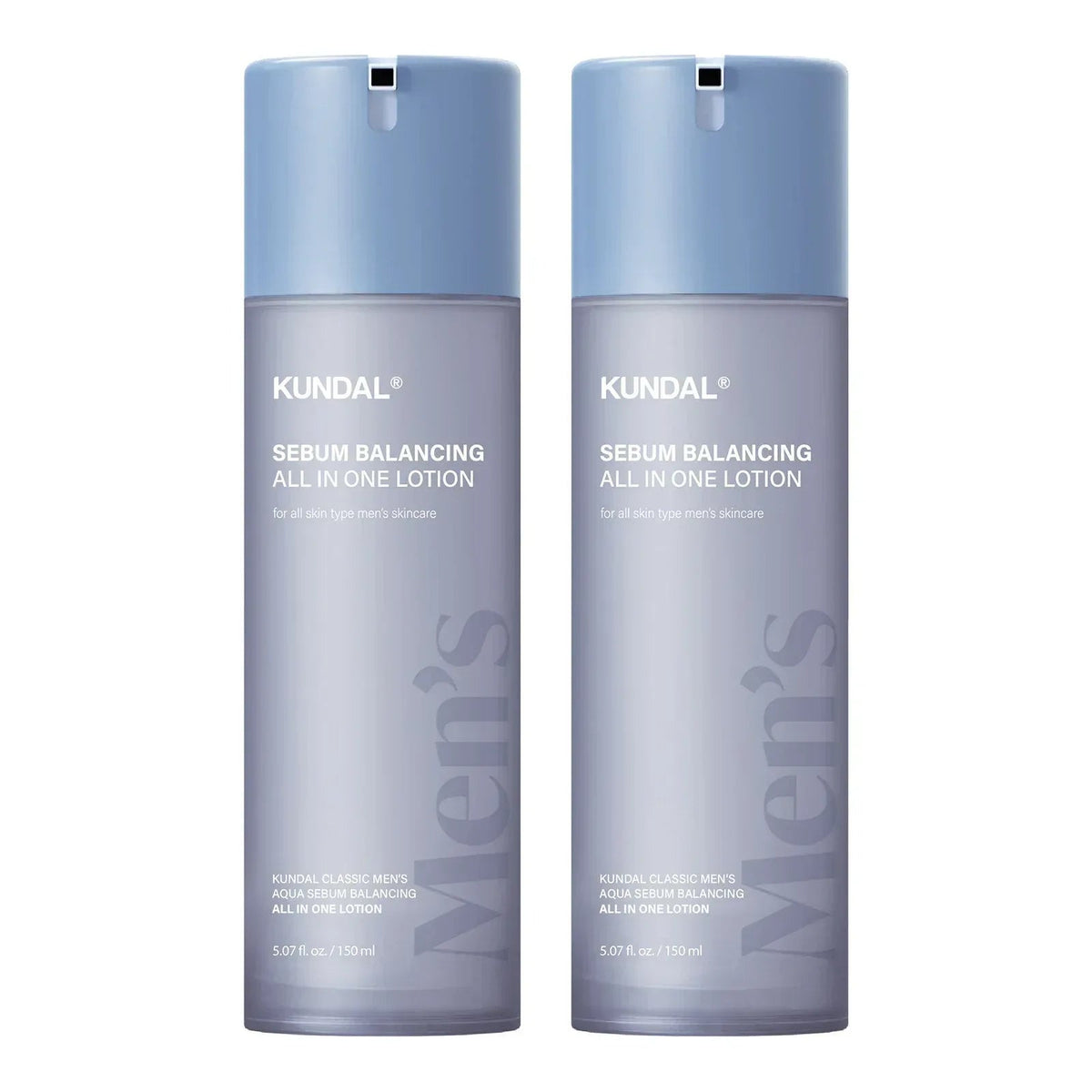 Kundal Classic Men's Aqua Sebum Balancing All in One Lotion, 5.07 fl oz, 2-pack