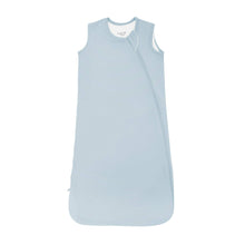 Light blue baby sleep sack with zipper and sleeveless design
