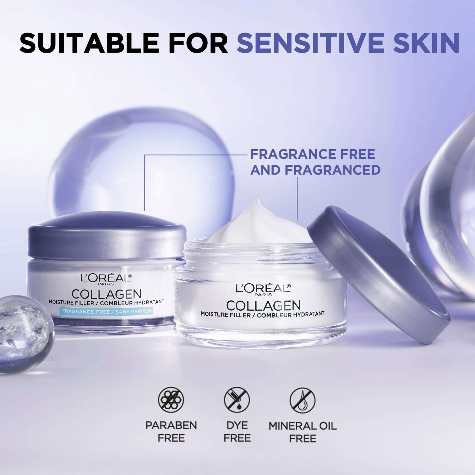 L'Oreal Paris Collagen Moisture Filler, Anti-aging Moisturizer Fragrance Free, 1 Kit