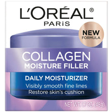 L'Oreal Collagen Moisture Filler daily moisturizer jar, purple lid and cream label