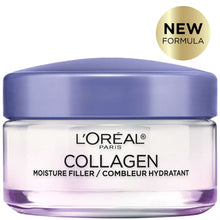 L'Oreal Collagen Moisture Filler jar with purple cap, clear base and label
