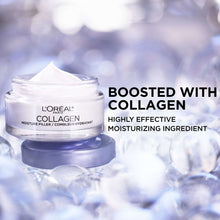Collagen moisture filler moisturizer jar with white cream and purple base