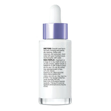 Collagen moisture bounce face serum bottle back label, white body and purple cap