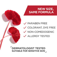 Paraben free, dye free, non-comedogenic, allergy tested moisturizer label